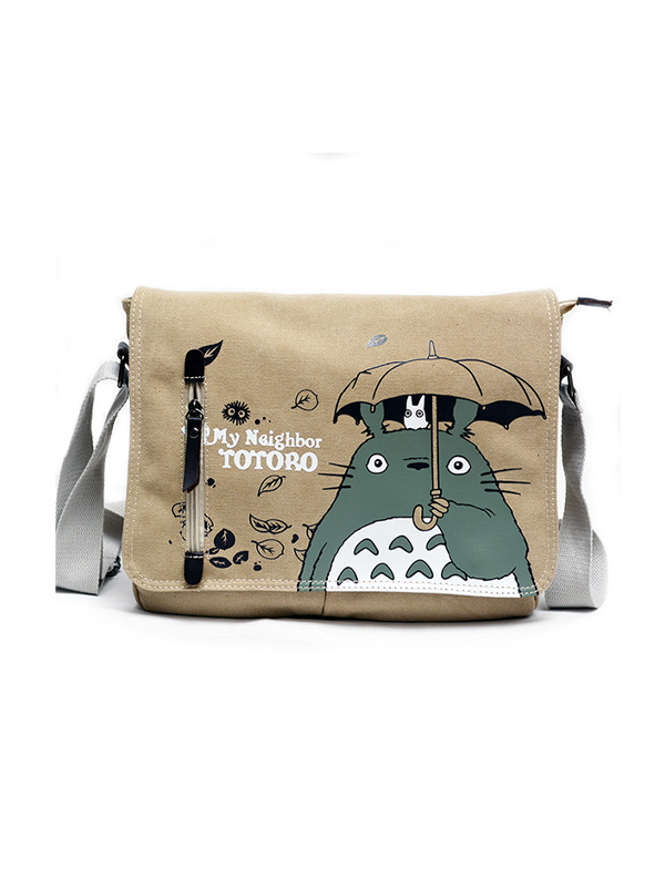 Entzückende Canvas-Umhängetasche mit Anime-Totoro-Aufdruck-0
